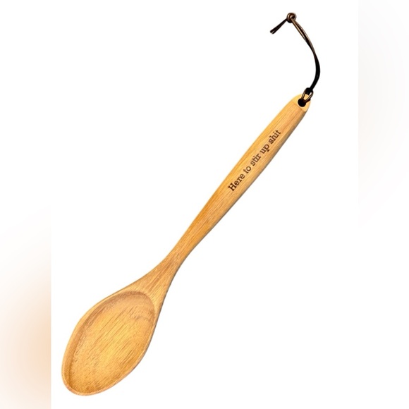 New “ Here to stir up shit” Engraved Wooden Spoon 2 for 22 - Picture 1 of 1